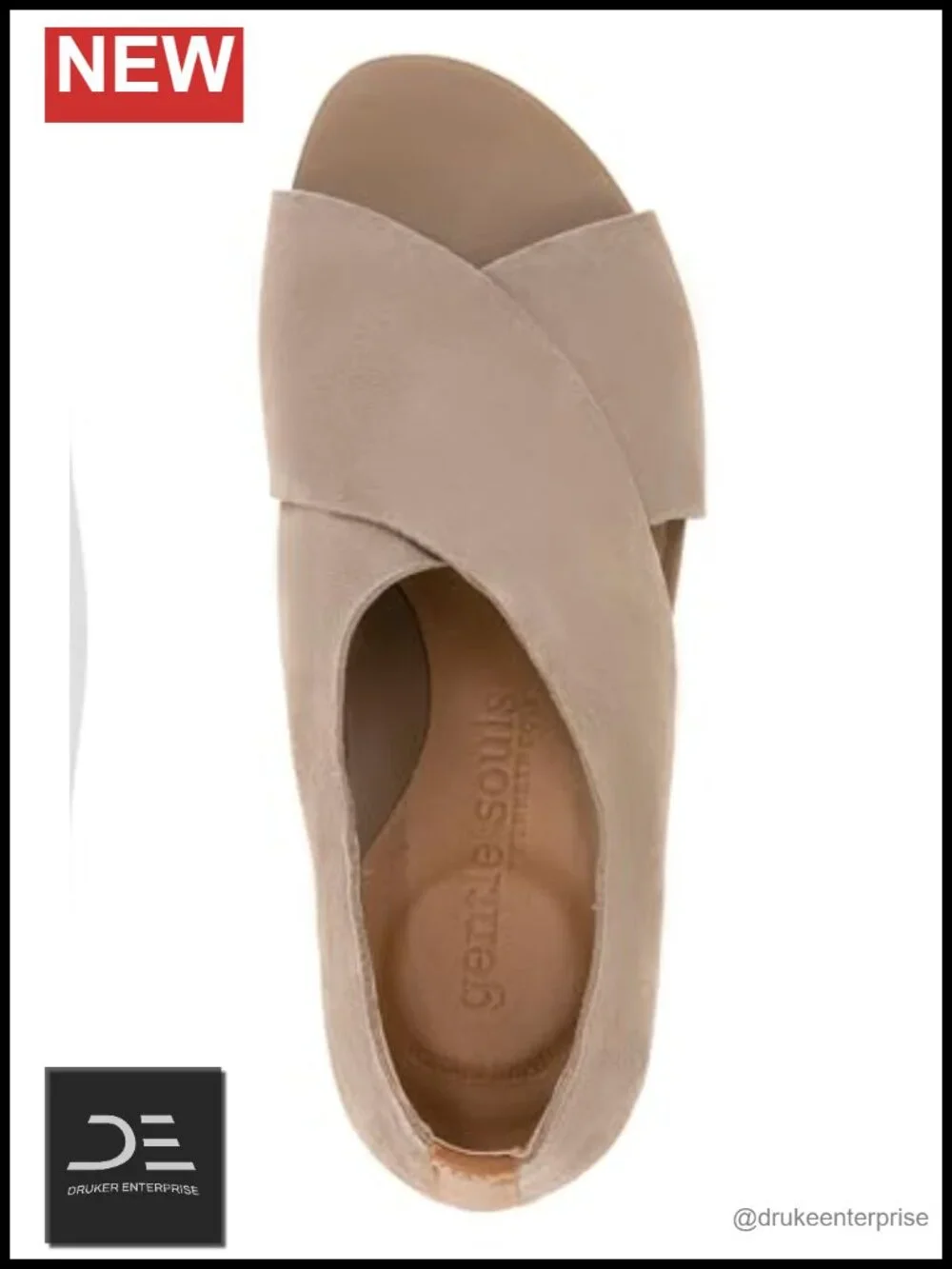 Gentle Souls Women's Gainey Suede Wedge Sandals Peep Toe Slip On
